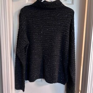 Madewell Black Textured Turtleneck Sweater